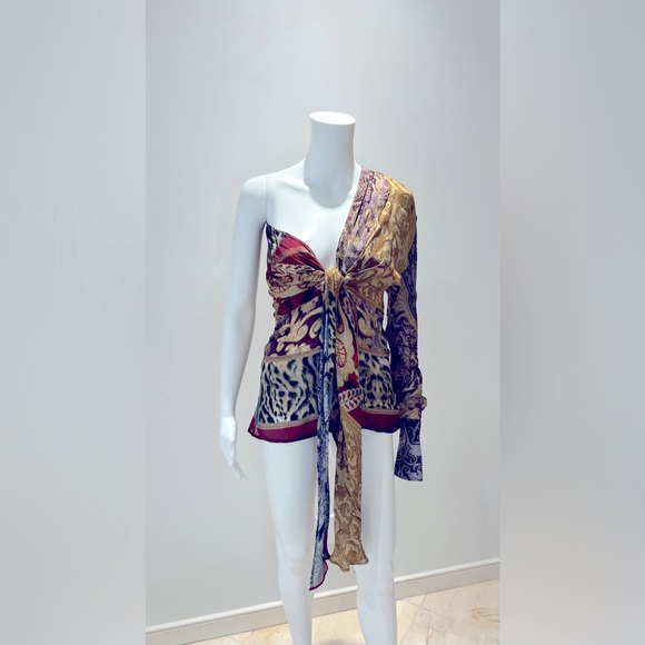 Vintage Roberto Cavalli fall 2004 Runway one-sleeve blouse - Picture 4 of 15